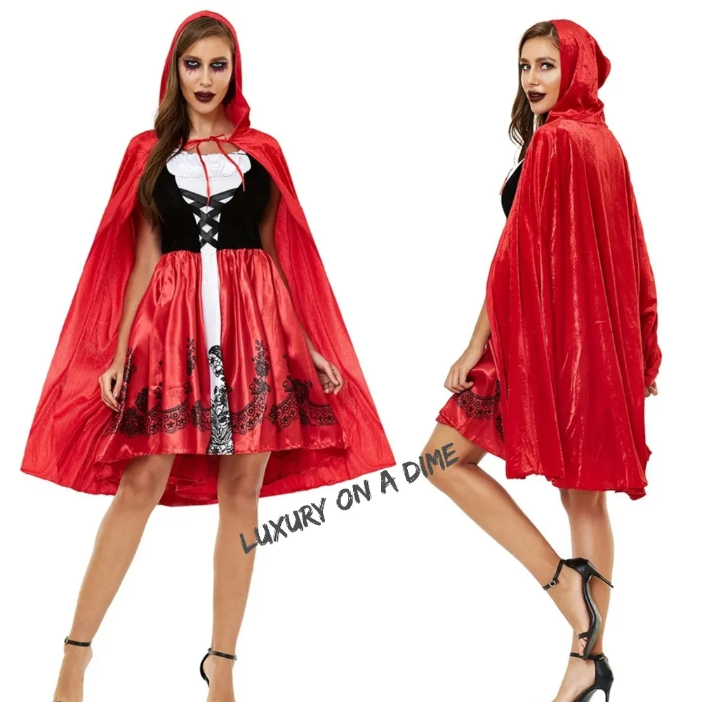SOLD OUT ⭐️ LITTLE RED RIDING HOOD Cosplay Adult Halloween Costume 2-piece - Picture 3 of 11